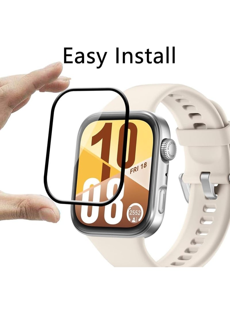 واقي شاشة لساعة هواوي فيت 4، فيلم حماية ثلاثي الأبعاد منحني بحواف ناعمة [مضاد للخدش] [خالٍ من الفقاعات] [مقاوم للكسر للغاية] [حساس للغاية] (ليس زجاجًا) - Image 4